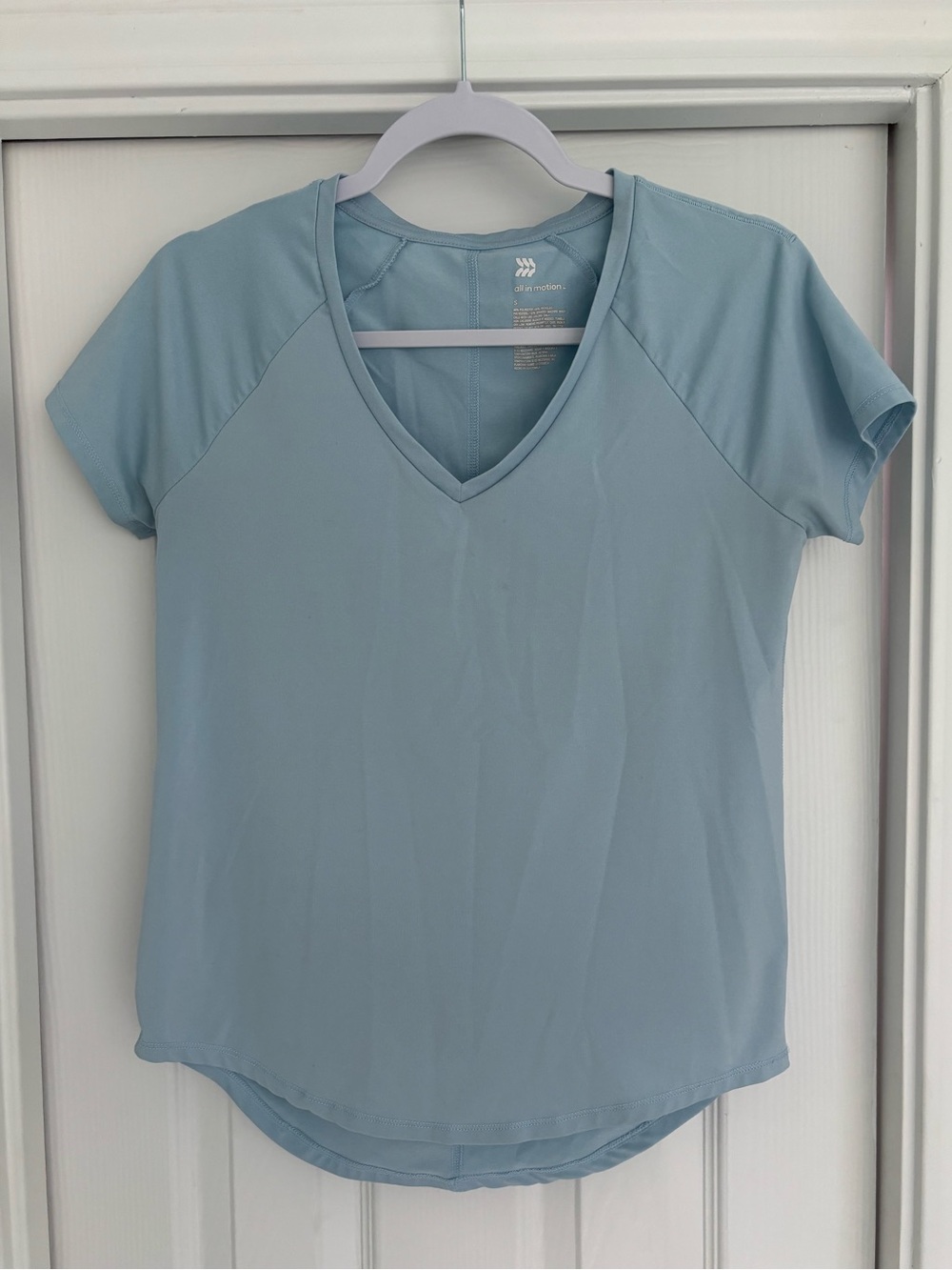 All In Motion Pale Blue V-Neck Short Sleeve Active Tee